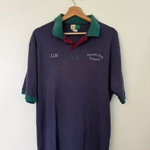 Vintage embroidered interstate bulk transport polo - large